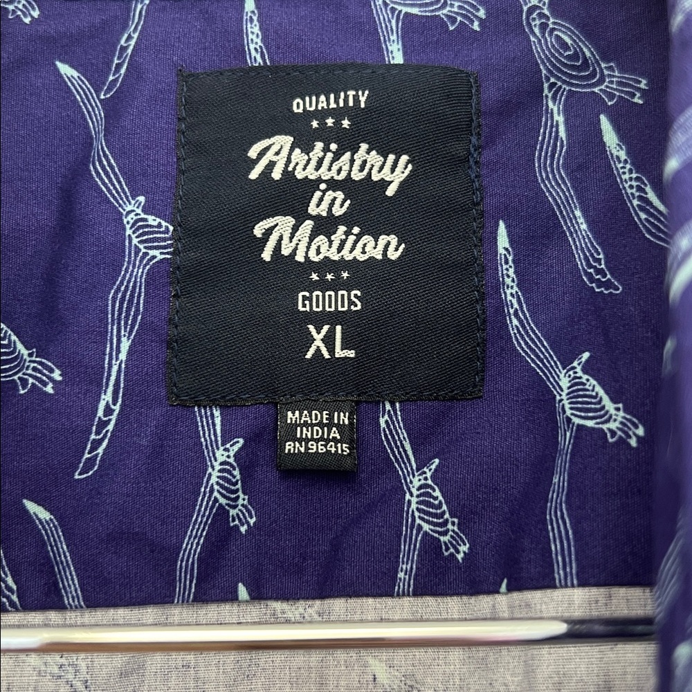 Blue/Purple Men's Patterned Button Down Casual Shirt Sz XL Artistry in Motion - Picture 4 of 8